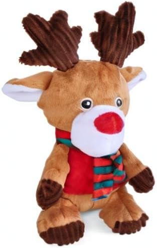 Blnboimrun Plush Moose Dog Toy - Milu Deer Squeaky & Crinkle Chew Toys for Large & Medium Dogs