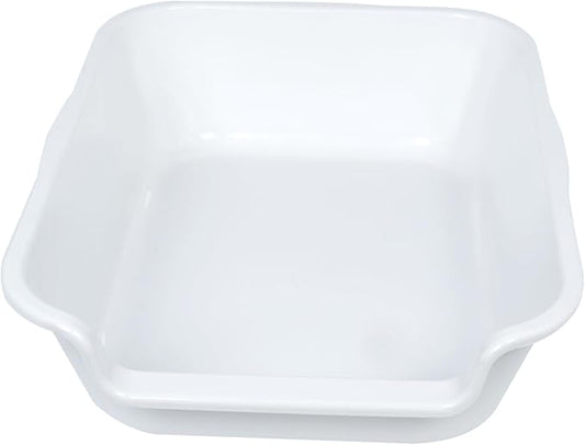 1 Pack of Extra Large Cat Litter Box (ABS Material), Low Entry Senior Litter Pen for Geriatric Kitty Big Cats, Jumbo Pet Safe Litter Boxes Tray for Indoor Pets Potty (White, 20"L x 15.5"W)