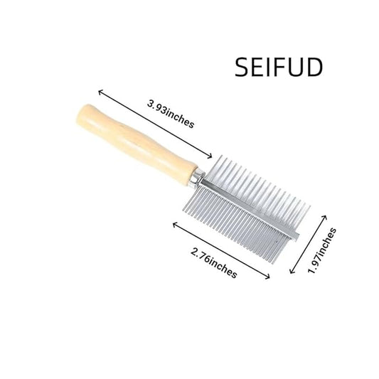 Professional Metal Dog Grooming Comb | 3 PCS Wooden Handled Pet Comb for Dogs and Cats | Removes Tangles, Dematting, Detangling | Great for Matted Hair