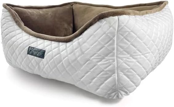 Prive Collection Quilted Vegan Leather (White/Brown)
