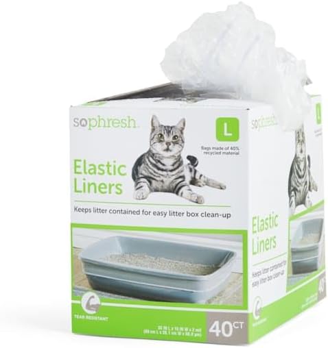 So Phresh Elastic Cat Litter Box Liners 36" L X 14" W Count of 40