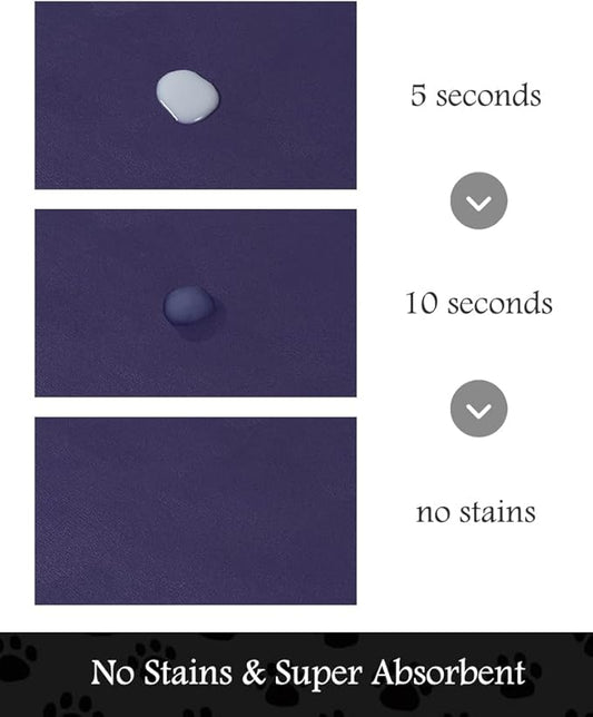 Pet Feeding Mat-Absorbent Dog Mat for Food and Water Bowl-No Stains Quick Dry Water Dispenser Mat-Dog Accessories Pet Supplies-Bowl for Messy Drinkers(Navy,23"x34"