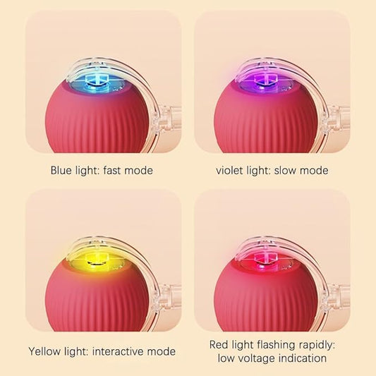 Interactive Cat Toy,Electric DogBall Toy,Cat Toys for Indoor Cats,Chewie Viral Dog Ball,Adjustable Sports Rolling Toy,Electric Rolling Ball Christmas Birthday Gift for Pets.(Yellow)