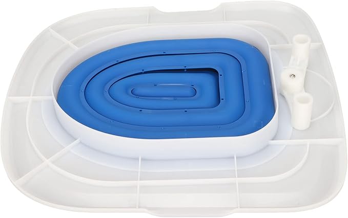 Cat Toilet Trainer Kit, KIMISS Cat Toilet Training Kit Universal Reusable Environmentally Friendly Cat Toilet Trainer for Pet Cleaning Cat Training Toilet (White Tray, 1 Blue Inner Support)