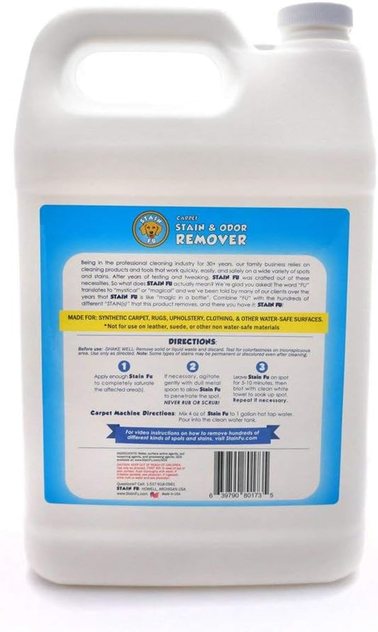 Pet Stain Odor Remover Professional Strength Powerful Eliminator for Tough Dog Cat Pet Urine Pee Poop Feces Vomit Slobber Drool Blood Wine Coffee Home Kennel Car RV Office (1 Gallon)