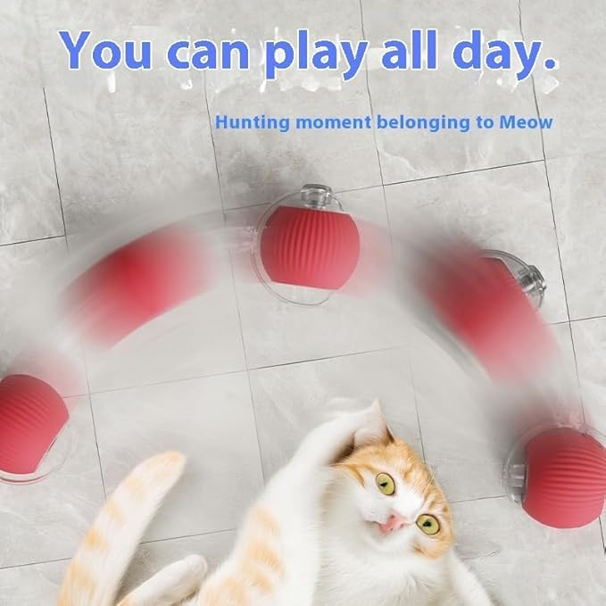 Interactive Dog Cat Toy Ball, Automatic Moving Bouncing Rolling, with 3 Mode Adjustable Speed, Pet Smart Chase Ball Rechargeable, Enrichment Toys for Bored Indoor Adult Cats/Dogs