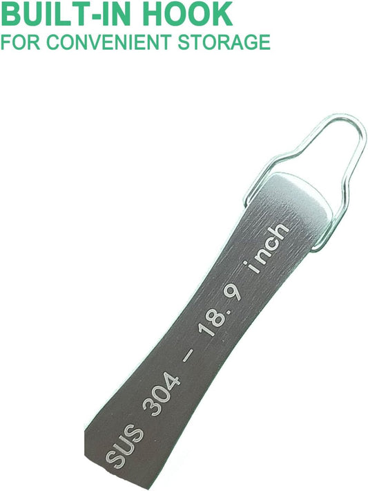 2pcs 18.9 inch Aquarium Tweezers with Hanger, 2025 New Extra Long Feeding Tongs, Stainless Steel Large Aquascape Tools for Fish Tank, Terrarium,Aquascaping, Reptile Snake (Curved & Straight)