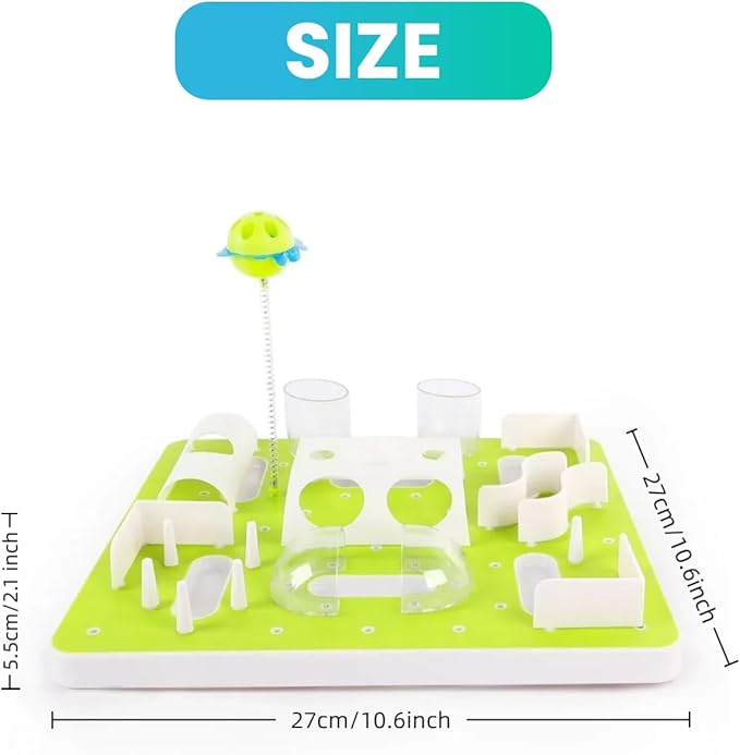 ALL FOR PAWS Cat Puzzle Toy - Interactive Treat Maze Feeder & Brain Teaser for Cats & Kittens, Slow Feeder with Teaser Ball - Mental Stimulation Puzzle Game for Smart Felines