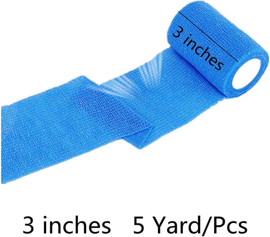 6 Pack 3" x 5 Yards Self Adhesive Bandage Wrap Breathable Cohesive Vet Wrap for Pets, Elastic Self-Adherent Tape for Sports, Wrist, Ankle (Mixed Colors)