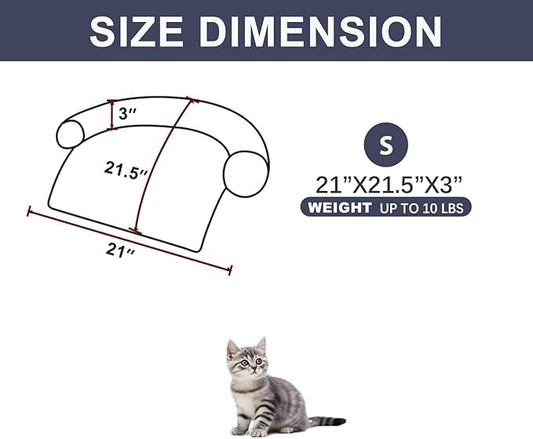 Calming Dogs/Cats Bed Mats, Dog Pad Washable Removable Couch Cover, Plush Long Fur Mat for Pets, Waterproof Lining, Perfect for Small, Medium and Large Dogs and Cats (Dark Gray, 21"x21")