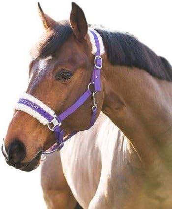 HORZE Howard Soft Fleece Padded Adjustable Polyester Horse Halter - Purple - Shetland