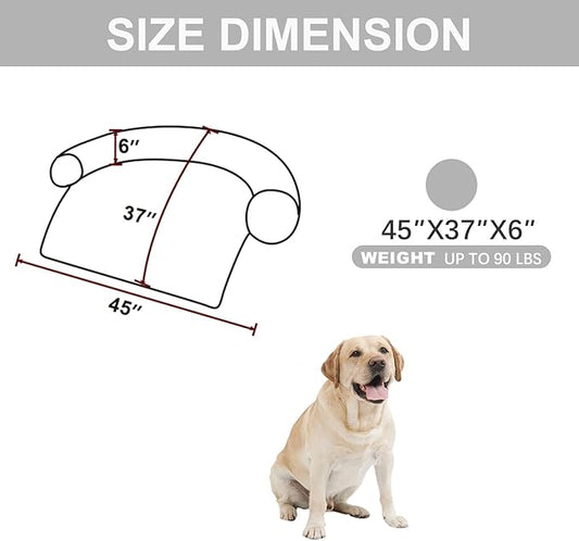 Calming Dogs/Cats Bed Mats, Dog Pad Washable Removable Couch Cover, Plush Long Fur Mat for Pets, Waterproof Lining, Perfect for Small, Medium and Large Dogs and Cats (Light Gray, 45"x37")