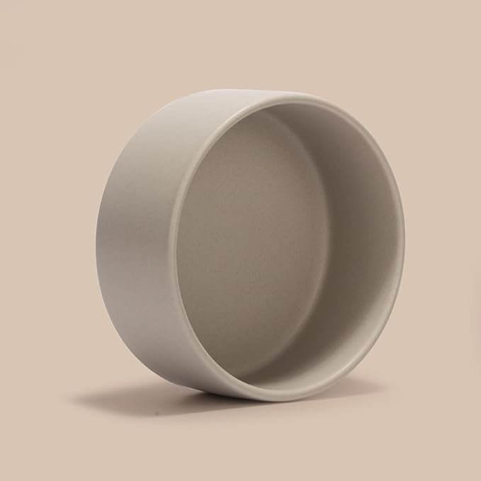 SPUNKYJUNKY 42OZ Ceramic Dog and Cat Bowl, Modern Cute Weighted Food Water Bowl for Replacement Gray (1 Pack)