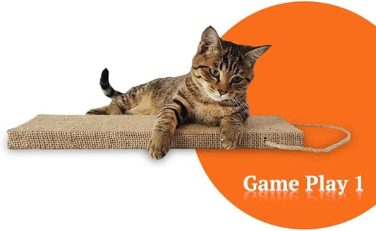 Generic Rectangle Cat Scratch Pad, Hanging Interactive Cat Toy for Indoor Cats, Small, Brown