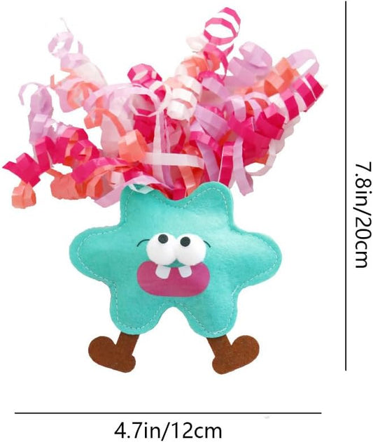 ROHOME Catnip Toys for Cat,Kitten Chew Teeth Cleaning Toy,Interactive Plush Toys for Swatting and Playing,Curly-haired Figure Cat Toy (Green)