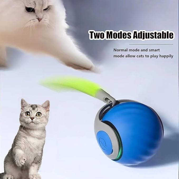2 Packs Speedy 2.0 Tail,2025 New Speedy 2.0 Tail Cat Toy,Interactive Cat Toys for Indoor Cat, Turbo Tail 3.0 Smart Interactive Cat Toy Ball