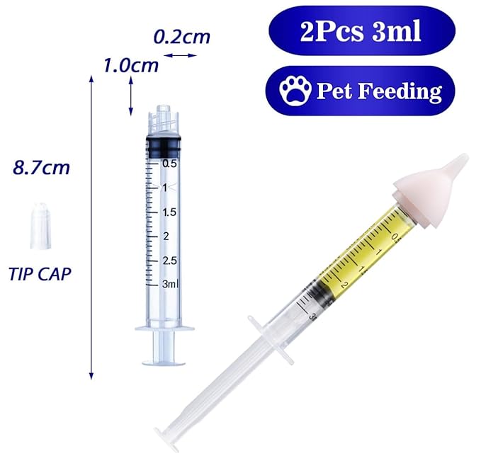 Pet Nursing Bottle, Nursing Bottle Kits, Kitten Bottle Feeding Kit, Fit for Feeding Newborn Puppies, Kitten, Squirrel, with 6 Replacement Nipple for Nursing Puppy Milk