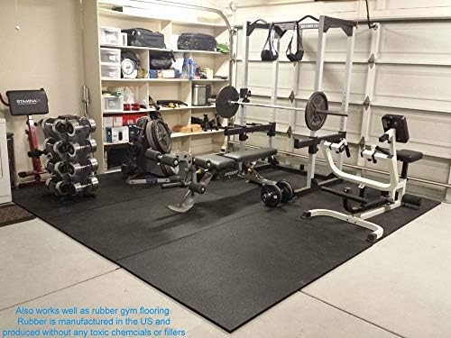 American Heavy Duty Stall Mats - Stable/Horse Mats - Thick, Durable Rubber Flooring - Solid Black 14' x 20' Set 3/4" Thick (70 Tiles Total)