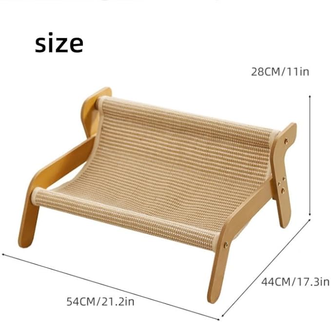 Mellowkin Cat Scratcher Couch, The Claw Lounge for Cats, Durable Wavy Rocker Bed and Lounger, Breathable Pet Hammock Seat, 2-in-1 wear Resistant Scratching Sisal Chair with Replace Pad (B Style)