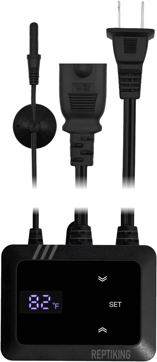 Reptile Dimming Thermostat, Heat Lamp Temperature Controller, Reptile Terrarium PID Digital Thermostat, Heating Controller for Basking Spot Heat Bulbs and Ceramic Heat Emitter