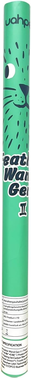 uahpet Natural Feather Cat Toys for Indoor Cats Retractable Kitten Wand 60inch Safe Hunting Distance Interactive Toys for Kittens