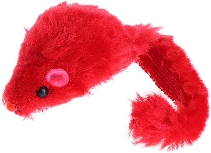 5Pcs Interactive Flocking Plush Mice Toys for Cats - Soft Kitten Catch & Training Play Toys,Flexible Indoor Exercise,Small Plush Biting Toys for Cat Tents,Beds & Houses-Perfect for Indoor Cats(Random)