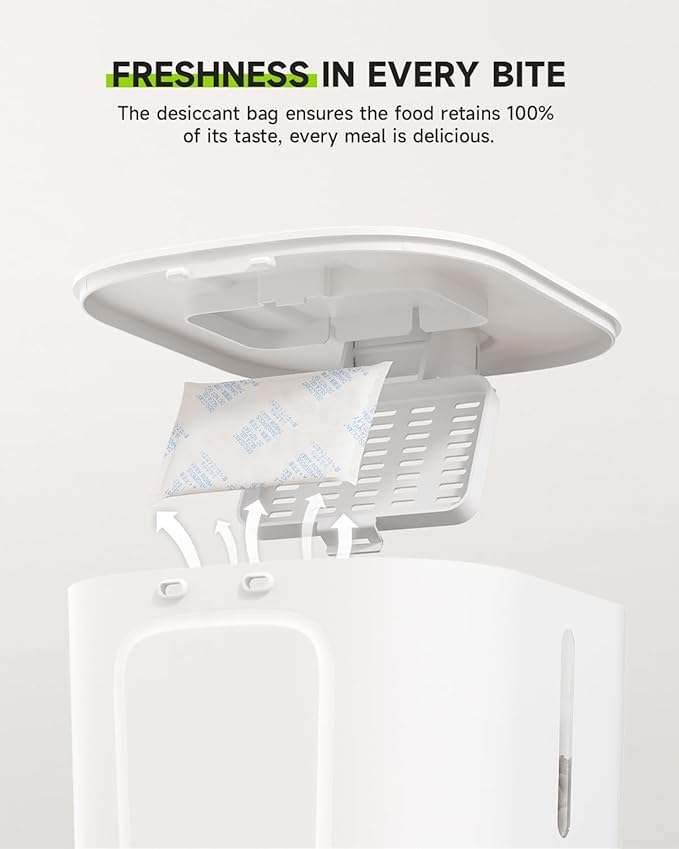 Automatic Cat Feeder, 5G & 2.4G Wi-Fi Cat Food Dispenser with APP Control, 3L Timed Pet Feeder for Pet Dry Food, 1-10 Meals Per Day