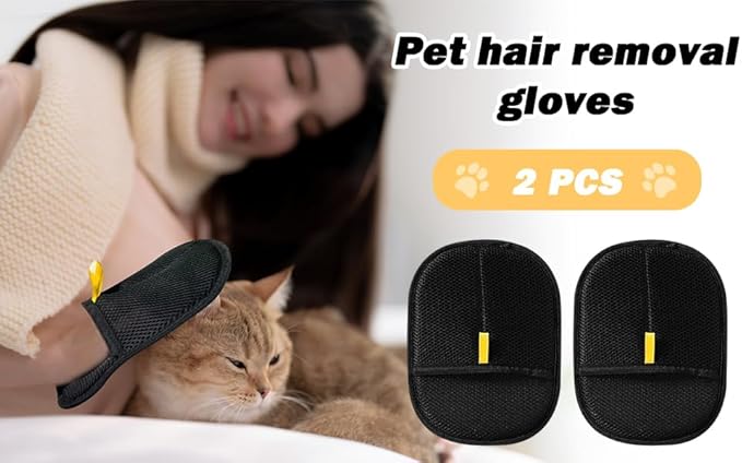 Pet Hair Removal Glove for Cats Dogs,2025 Electrostatic Pet Hair Remover Grooming Removal Gloves for Pets Hair,Hair Remover Gloves for Couch Clothes Carpet Bed Furniture Pet Grooming