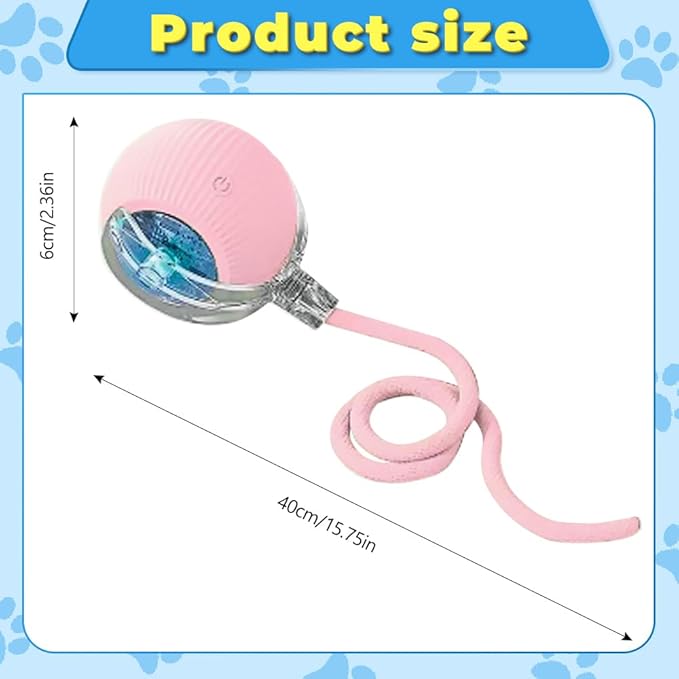 New Interactive Cat Toys Balls, Motion Activate Cat Toys, Automatic Moving Cat Ball for Bored Indoor Cats Dogs (Pink)