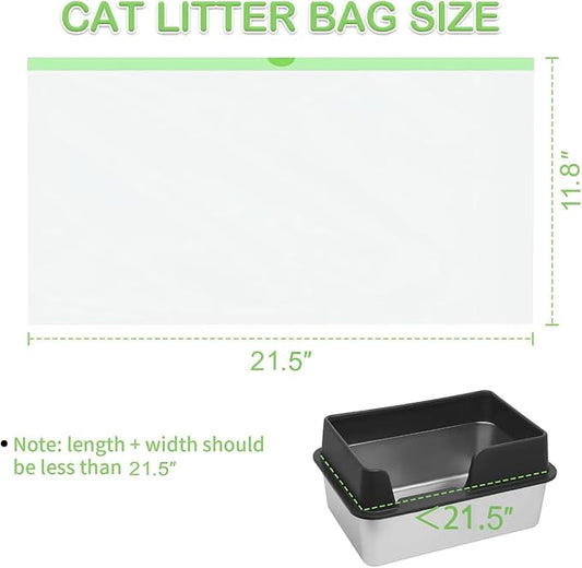 120 Pack Cat Litter Box Liners with Drawstring, Heavy Duty Cat Litter Box Liners Waste Bags Replacement