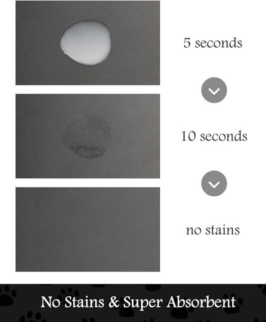 Pet Feeding Mat-Absorbent Dog Mat for Food and Water Bowl-No Stains Quick Dry Water Dispenser Mat-Dog Accessories Pet Supplies-Bowl for Messy Drinkers(Darkgrey,17"x34"