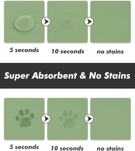 Absorbent Dog Food Mat-Dog Cat Mat for Food and Water Bowl, Quick Dry Pet Food Mat, No Stains Pet Feeding Pad, Cat Accessories Pet Supplies Mat for Messy Drinkers