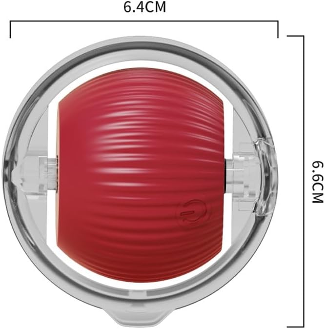 Cat Toy Ball with Tail Rope, Smart Rolling Ball, LED Light, Electric Self-Rolling Pet Toy, Interactive Cat Jumping Ball, Automatic Cat Teaser Ball, Small Dog Toy, Pet Excercise, Cat Activity (Red)