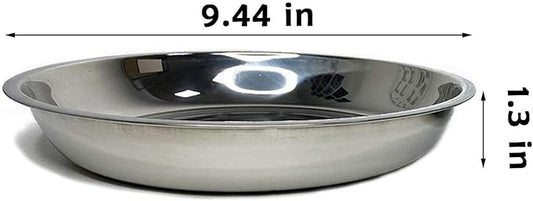 kathson Stainless Steel Whisker Relief Cat Bowl, 4 pcs Shallow and Wide Bowls, Pet Cat & Dog Feeding Large Dishes Fits with Elevated Stands Pet Bowl Stand (9.44 Inch Dia.)