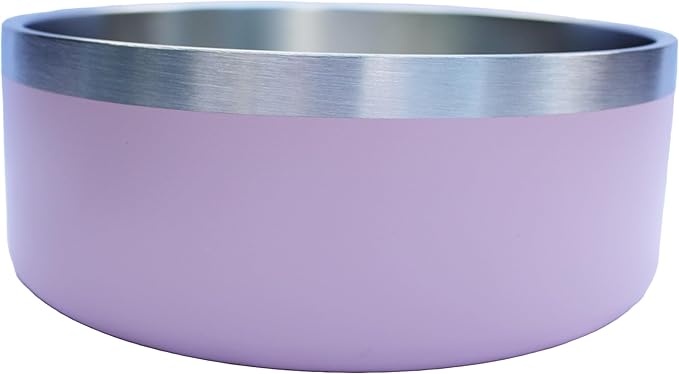 Custom Dog Bowl with Paws and Name - Engraved, Nonslip, Personalized, Custom Cat Bowl, 304 Stainless Steel, Feeding, Pet Supplies (Light Pink, Medium -32oz)