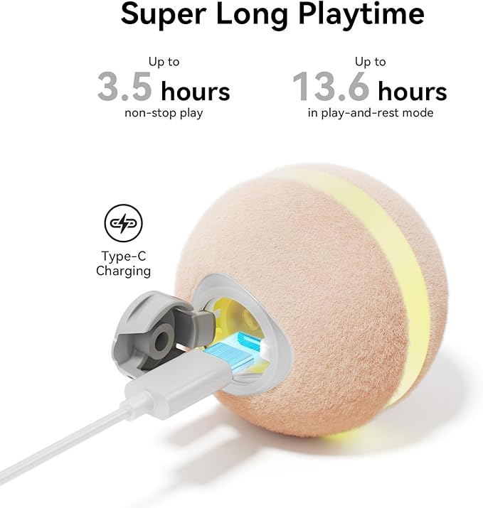 Cheerble Wicked Ball M3, Interactive Cat Ball Toy for Indoor Kittens, Smart Anti-Depression Pet Toy with Light