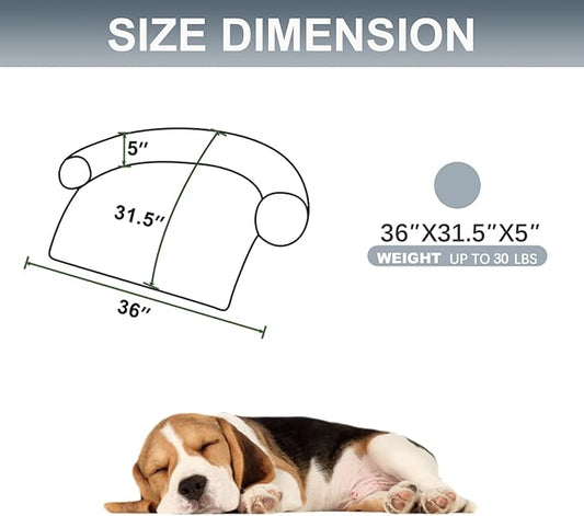 Calming Dogs/Cats Bed Mats, Dog Pad Washable Removable Couch Cover, Plush Long Fur Mat for Pets, Waterproof Lining, Perfect for Small, Medium and Large Dogs and Cats (Gradient Gray, 36"x31")