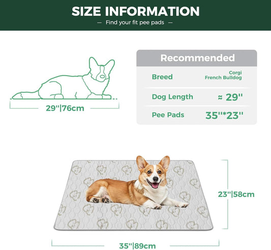 FXW Washable Pee Pads for Dogs, Puppy Pads with Super Absorbent, Specifically Designed for 36inch Cages, 35" × 23" Rectangle, Khaki, 2 Packs