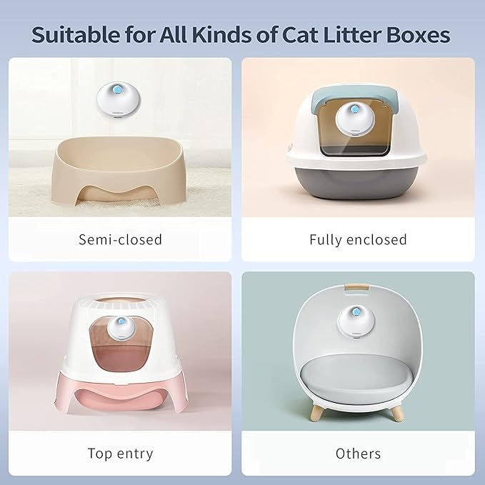 Cat Litter Deodorizer - Litter Box Odor Eliminator for All Kinds of Pets Room Wardrobe Kitchen Shoe Cabinet Toilet and Small Area Smart Deodorization Dust-Free