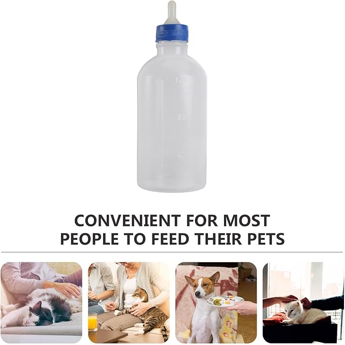 POPETPOP Pet Feeding Bottle,5pcs Dog Cat Nursing Bottle Animal Nurser Bottle Lamb Feeding Bottle Goat Bottles Feeding Milk Bottle Feeding Supplies for Piglet Goat Calf 120ml