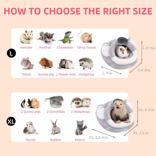LEFTSTARER Guinea Pig Rat Bed and Hideout for Ferret Hedgehog Sleep and Hide, Hamster Small Pet Animals Supplies Toy Cage Accessories Nest
