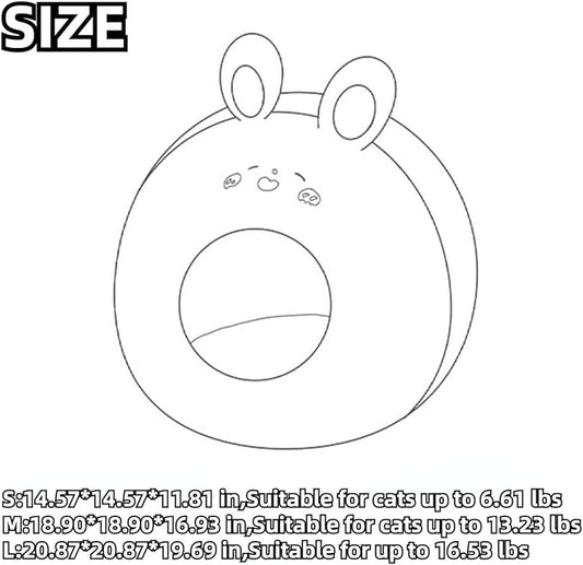 Animal Design Pet Bed Cat Dog Bed for Indoor Cats Pet Tent Cave with Removable Cushion Plush Half-Enclosed Warm House for Cats Small Dogs Kitten Puppy Sleeping (Rabbits,Large)