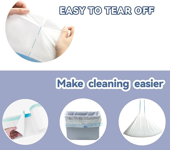 80 Count Waste Bags Compatible With MW-SC01/MW-SC02/MW-LR01 and Pet cove, Replacement Extra Large Cat Litter Box Liners, 4 Rolls Litter Waste Receptacles Bags