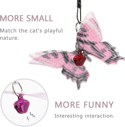 SONGWAY Cat Butterfly Toy Replacement - 10 Pieces Mini Butterfly Cat Toys Replacement, Teaser Wand Toy Attachments, Insect Cat Toys Accessories Parts