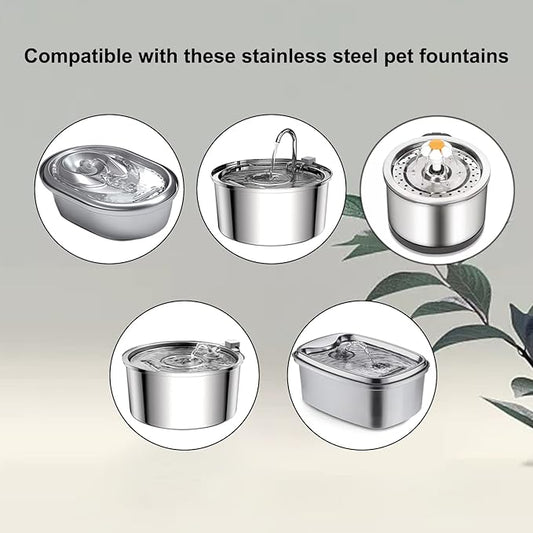 Cat Water Fountain Pump for 3.2L/108oz Stainless Steel Cat Water Fountain and 67oz/2L Stainless Steel Cat Fountain, Petilog Pet Fountain Pump, Ultra Quiet Cat Fountain Pump