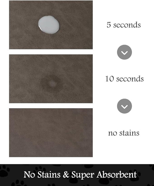 Pet Feeding Mat-Absorbent Dog Mat for Food and Water Bowl-No Stains Quick Dry Water Dispenser Mat-Dog Accessories Pet Supplies-Bowl for Messy Drinkers(Brown,23"x34"