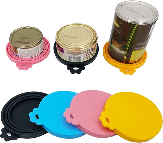 Food Can Covers/4 Pack/Universal BPA Free Silicone Dog Cat Food Can Lids for Dog and Cat Food/Fits All Standard Size Dog and Cat Can Tops for Pet Food Storage(Mix Color1)