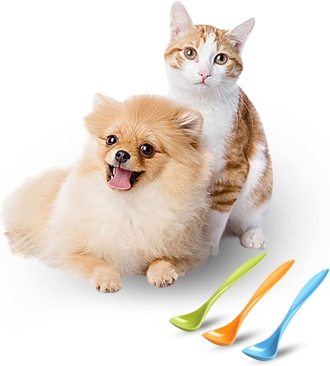 PetBonus 3-Pack Pet Food Can Spoon, Dog Cat Food Spoons, Long Handle Special Curved Design