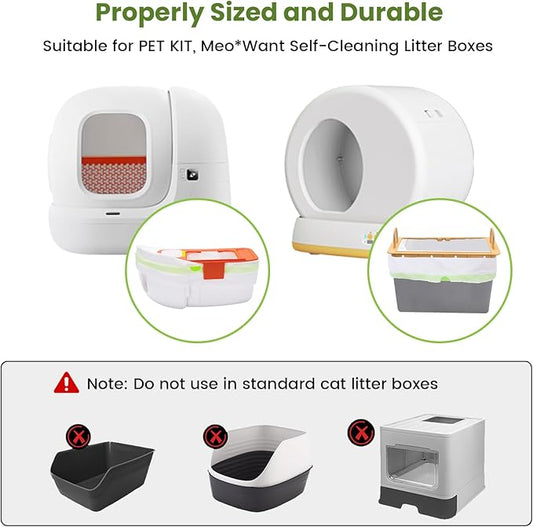 67 Count Cat Litter Bags for Pet Pura MAX Self-Cleaning Litter Box, Drawstring Kitty Liners for Automatic Waste Drawer Bin, Disposable Replacement Poop Trash Bag, Durable Leak-proof - 21 * 15.7 "