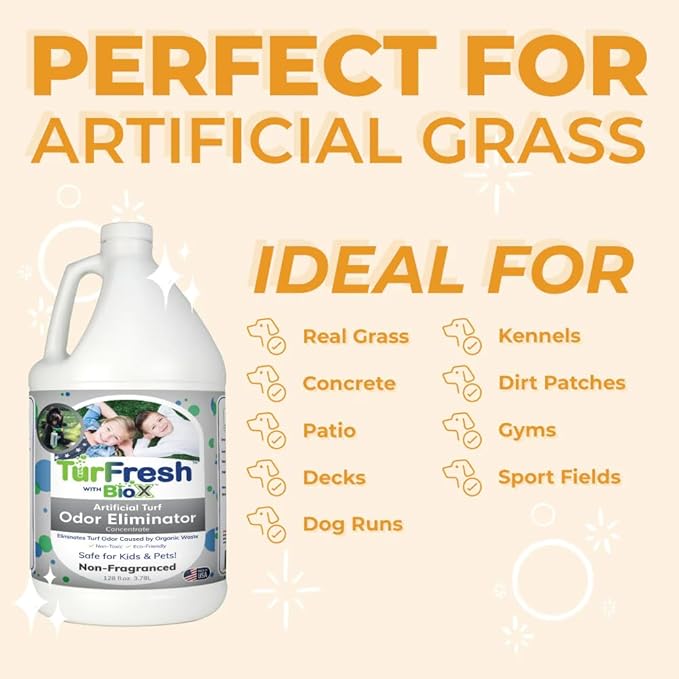 Turfresh with BioX Artificial Turf Odor Eliminator Concentrate - Non-Fragrance 1 Gallon